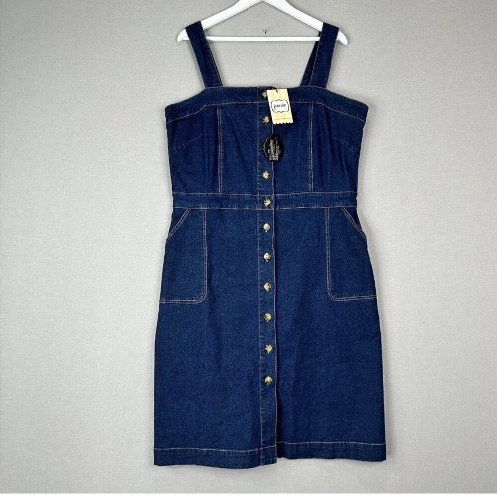 Joanie Clothing Womens Dress 16 Blue Tara Midi Denim Retro Vintage Style Travel